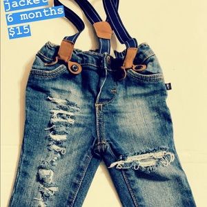 Custom Infant Jeans with Suspenders